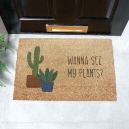 Artsy Mats Wanna See My Plants Doormat (60 x 40cm) in Brown - Size: 40 cm x 60 cm - thumbnail 1