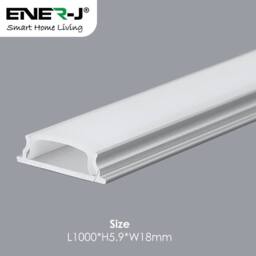 ENER-J 18x5.9mm Bendable Aluminium LED Profile with PC Cover 1m (4) in White - thumbnail 2