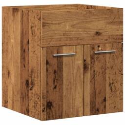 Berkfield Home Durable 2 Piece Bathroom Furniture Set Old Wood Engineered Wood in Brown - thumbnail 5