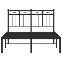 Berkfield Home Metal Bed Frame with Headboard Black 120x200 cm - Size: Small Double - thumbnail 5