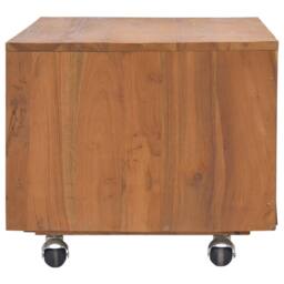 Berkfield Home TV Cabinet with Wheels 80x50x42 cm Solid Teak Wood in Brown - Size: 80 x 50 x 42 cm - thumbnail 5