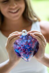 Sienna Glass 12cm Friendship Heart Blue & Pink - thumbnail 5