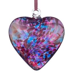 Sienna Glass 12cm Friendship Heart Blue & Pink - thumbnail 4