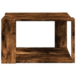 Berkfield Home Coffee Table Smoked Oak 51.5x51.5x30 cm Engineered Wood in Brown - thumbnail 4