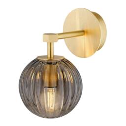 Netlighting Paloma 12cm Wall Lamp Smoky (Fluted) Brushed Brass in Metallic Gold - thumbnail 2