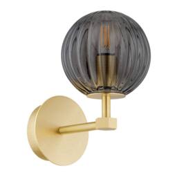 Netlighting Paloma 12cm Wall Lamp Smoky (Fluted) Brushed Brass in Metallic Gold - thumbnail 4
