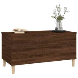 Berkfield Home Decorative Coffee Table Brown Oak 90x44.5x45 cm Engineered Wood - thumbnail 4