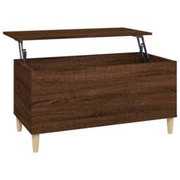Berkfield Home Decorative Coffee Table Brown Oak 90x44.5x45 cm Engineered Wood - thumbnail 3