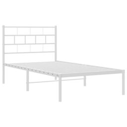 Berkfield Home Metal Bed Frame with Headboard White 100x200 cm - thumbnail 4