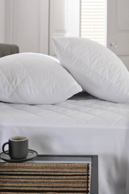 The Lyndon Company Easy Wash Quilted Mattress Protector - Deyongs 1846 in White - Size: Super King - image 1