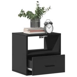 Berkfield Home Wall-mounted Bedside Cabinets 2 pcs Black 40x31x39.5 cm - thumbnail 4