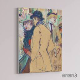 "Artery8 Alfred la Guigne in a Cafe Canvas Wall Art Print Toulouse Lautrec - Size: W18"" x H24""" - thumbnail 2