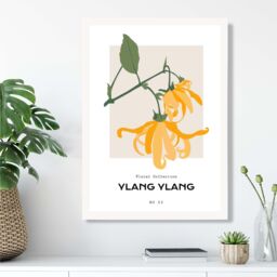 ARTZE Yellow Ylang Ylang Plant Flower Market Spring Framed Print SIZE: A2 with White Frame - Size: A4 - thumbnail 2