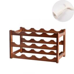 SPETLEK 12 Bottles Wooden Wine Bottle Storage Racks Display Wine Shelves Tool in Brown