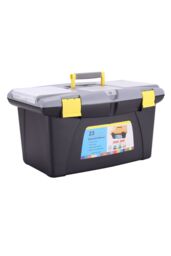 Living and Home Home Storage Box Organizer Lockable Case with Removable Tray in Black - Size: XL - thumbnail 1