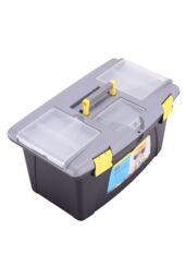 Living and Home Home Storage Box Organizer Lockable Case with Removable Tray in Black - Size: XL - thumbnail 3