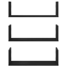 Berkfield Home Wall Shelves 3 pcs Black Oak 58x18x18 cm Engineered Wood - Size: 58 x 18 x 18 cm - thumbnail 5