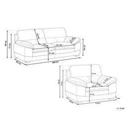 Wyld and Coco 3+1 Brown Leather Sofa Set - Retro Deep Seating Birchwood Legs - thumbnail 4
