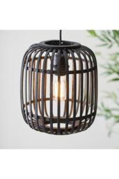 Netlighting Mathias Single Pendant Ceiling Lamp Dark Bamboo Plywood With Matt Black Paint - thumbnail 5