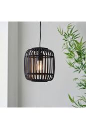 Netlighting Mathias Single Pendant Ceiling Lamp Dark Bamboo Plywood With Matt Black Paint - thumbnail 2