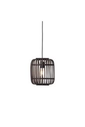 Netlighting Mathias Single Pendant Ceiling Lamp Dark Bamboo Plywood With Matt Black Paint - thumbnail 1
