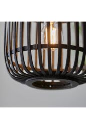 Netlighting Mathias Single Pendant Ceiling Lamp Dark Bamboo Plywood With Matt Black Paint - thumbnail 6