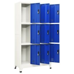 Berkfield Home Locker Cabinet Grey & Blue 90x45x180 cm Steel - Size: 90 x 45 x 180 cm - thumbnail 3