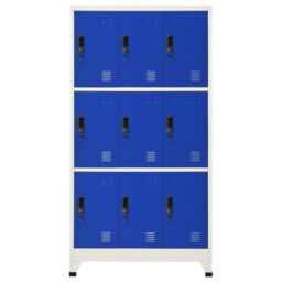 Berkfield Home Locker Cabinet Grey & Blue 90x45x180 cm Steel - Size: 90 x 45 x 180 cm - thumbnail 2