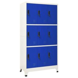Berkfield Home Locker Cabinet Grey & Blue 90x45x180 cm Steel - Size: 90 x 45 x 180 cm