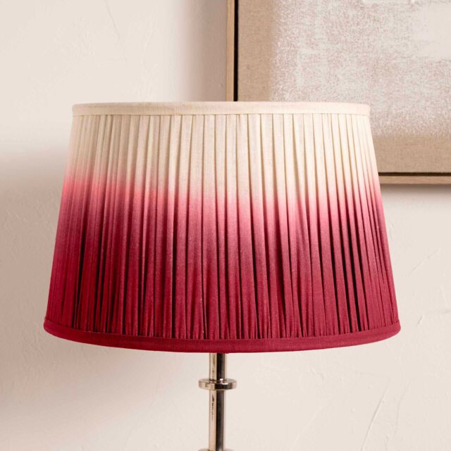 Ruma Fuchsia Pink Ombre Pleated Tapered Lamp Shade for Table Lamps - Size: 8 inches - image 1