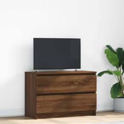 Berkfield Home TV Cabinet Brown Oak 80x35x54 cm Engineered Wood - Size: 80 x 35 x 54 cm - thumbnail 2