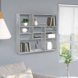 Berkfield Home Wall Shelf Concrete Grey 90x16x78 cm Engineered Wood - Size: 90 x 16 x 78 cm - thumbnail 2