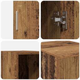 Berkfield Home Wall Cabinet Old Wood 30x42.5x40 cm Engineered Wood in Brown - thumbnail 8