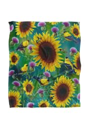 JQ Licensing Jg-Jp Sunflowers & Songbirds Pattern Silky Touch Super Soft Throw Blanket 152 X 127 cm in White - thumbnail 1