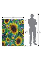 JQ Licensing Jg-Jp Sunflowers & Songbirds Pattern Silky Touch Super Soft Throw Blanket 152 X 127 cm in White - thumbnail 5
