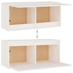 Berkfield Home TV Cabinets 8 pcs White Solid Wood Pine - thumbnail 6