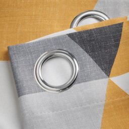 Luxury Living Mal Room Darkening Ring Top Curtains in Yellow - Size: 168 cm width x 183 cm drop - thumbnail 3