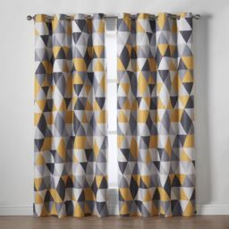 Luxury Living Mal Room Darkening Ring Top Curtains in Yellow - Size: 168 cm width x 183 cm drop - thumbnail 2