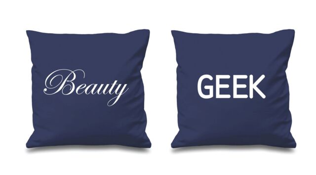 60 SECOND MAKEOVER Beauty & Geek Cushion Covers in Navy - Size: 40 cm x 40 cm
