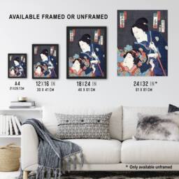 "Artery8 Kabuki Theatre Scene Japanese Vintage Wall Art Print Kunichika - Size: W18"" x H24""" - thumbnail 3