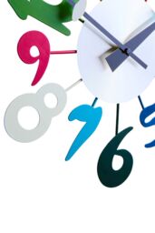 Orsina Multi-Colour Funky Numbers Wall Clock, Retro Analogue Clock With Tapered Black Hands, Decorative Wall Clock - thumbnail 2