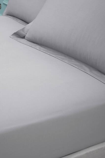 Bianca '180 Thread Count Egyptian Cotton' Fitted Sheet in Silver - Size: Single - image 1