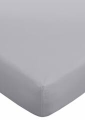 Bianca '180 Thread Count Egyptian Cotton' Fitted Sheet in Silver - Size: Single - thumbnail 3