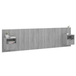 Berkfield Home Classic Bed Headboard with Cabinets Grey Sonoma Engineered Wood - thumbnail 1