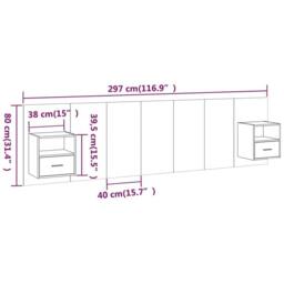 Berkfield Home Classic Bed Headboard with Cabinets Grey Sonoma Engineered Wood - thumbnail 6