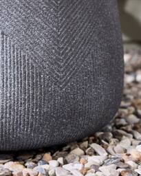 Dibor Large Grey Symmetry Stripe Fibre Clay Indoor Outdoor Garden Planter Houseplant Flower Plant Pot H37 x Dia55cm - thumbnail 3