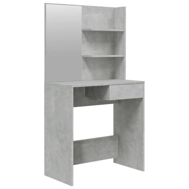 Berkfield Home Dressing Table with Mirror Concrete Grey 74.5x40x141 cm - image 1