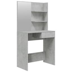 Berkfield Home Dressing Table with Mirror Concrete Grey 74.5x40x141 cm