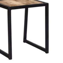 Wyld Haus Set of 2 Industrial Metal & Mango Wood Dining Chairs in Brown - thumbnail 6