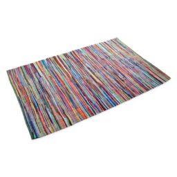 Allure Bath Fashions Chindi Repurposed Fabric Multi Coloured Rag Rug - Size: 70 cm x 140 cm - thumbnail 1